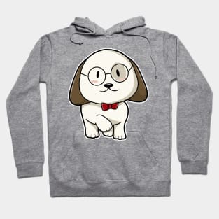 Dog with Tie & Glasses Hoodie